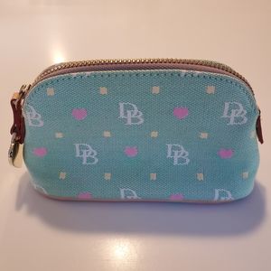 Dooney & Bourke Monogram Mint Green w/Pink Hearts Small Domed Case / Bag